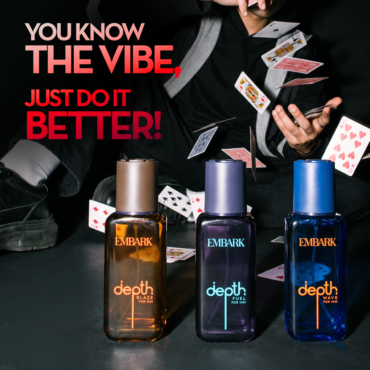 DEPTH Giftset for Him - Eau De Parfum (EDP) - 3 x 20 ml Embark Perfumes Best Perfume for men Best Perfume for women Buy Perfume Online Best Perfume for Her Best Perfume for Her Long Lasting Perfumes