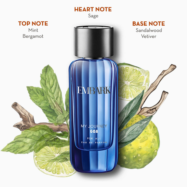 Journey Goa For All - Eau De Parfum (EDP) Embark Perfumes Best Perfume for men Best Perfume for women Buy Perfume Online Best Perfume for Her Best Perfume for Her Long Lasting Perfumes