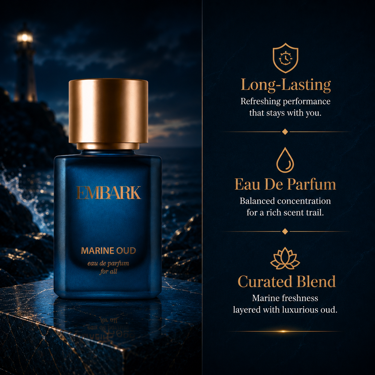Marine Oud For All - Eau De Parfum (EDP) Embark Perfumes Best Perfume for men Best Perfume for women Buy Perfume Online Best Perfume for Her Best Perfume for Her Long Lasting Perfumes
