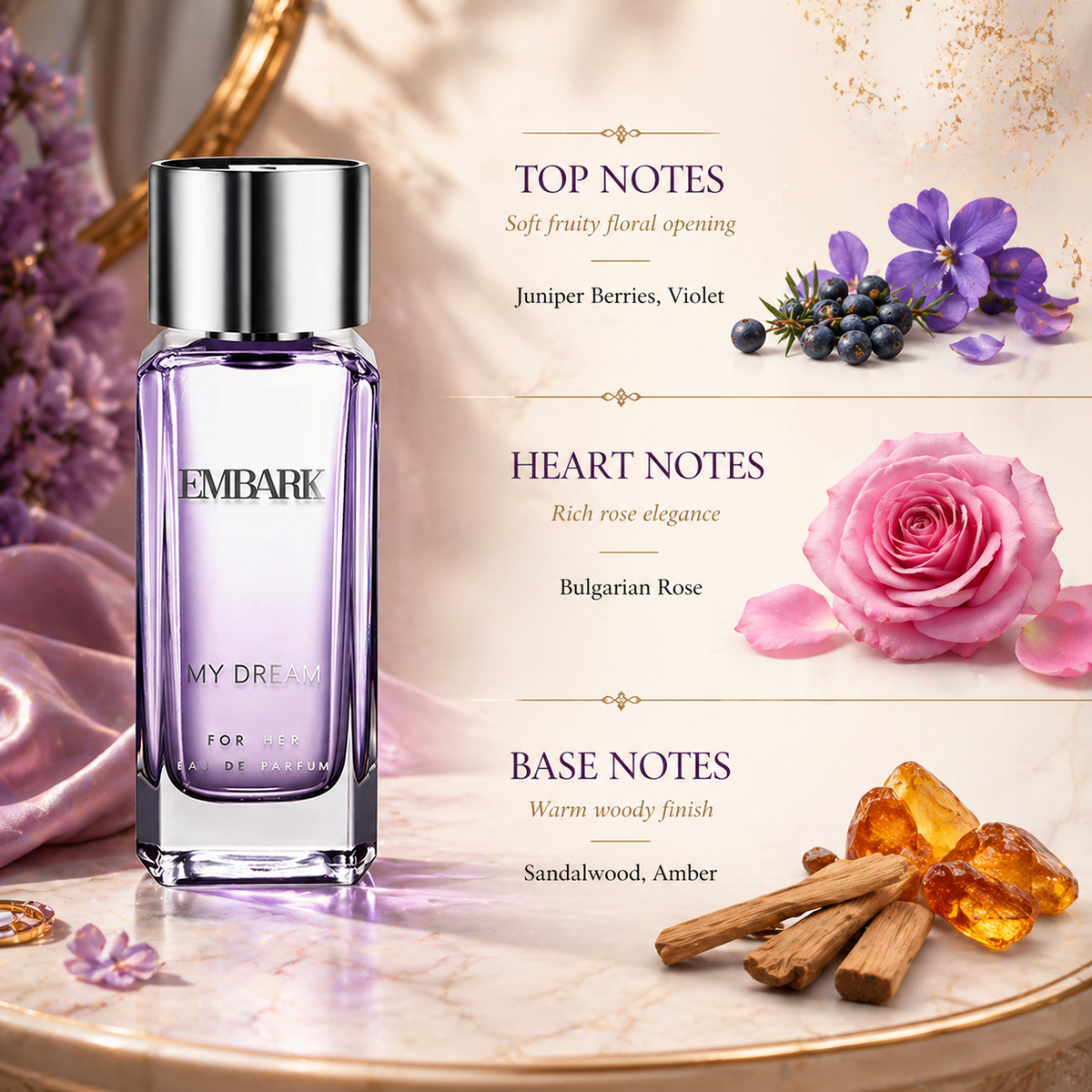 My Dream For Her - Eau De Parfum (EDP) Embark Perfumes Best Perfume for men Best Perfume for women Buy Perfume Online Best Perfume for Her Best Perfume for Her Long Lasting Perfumes