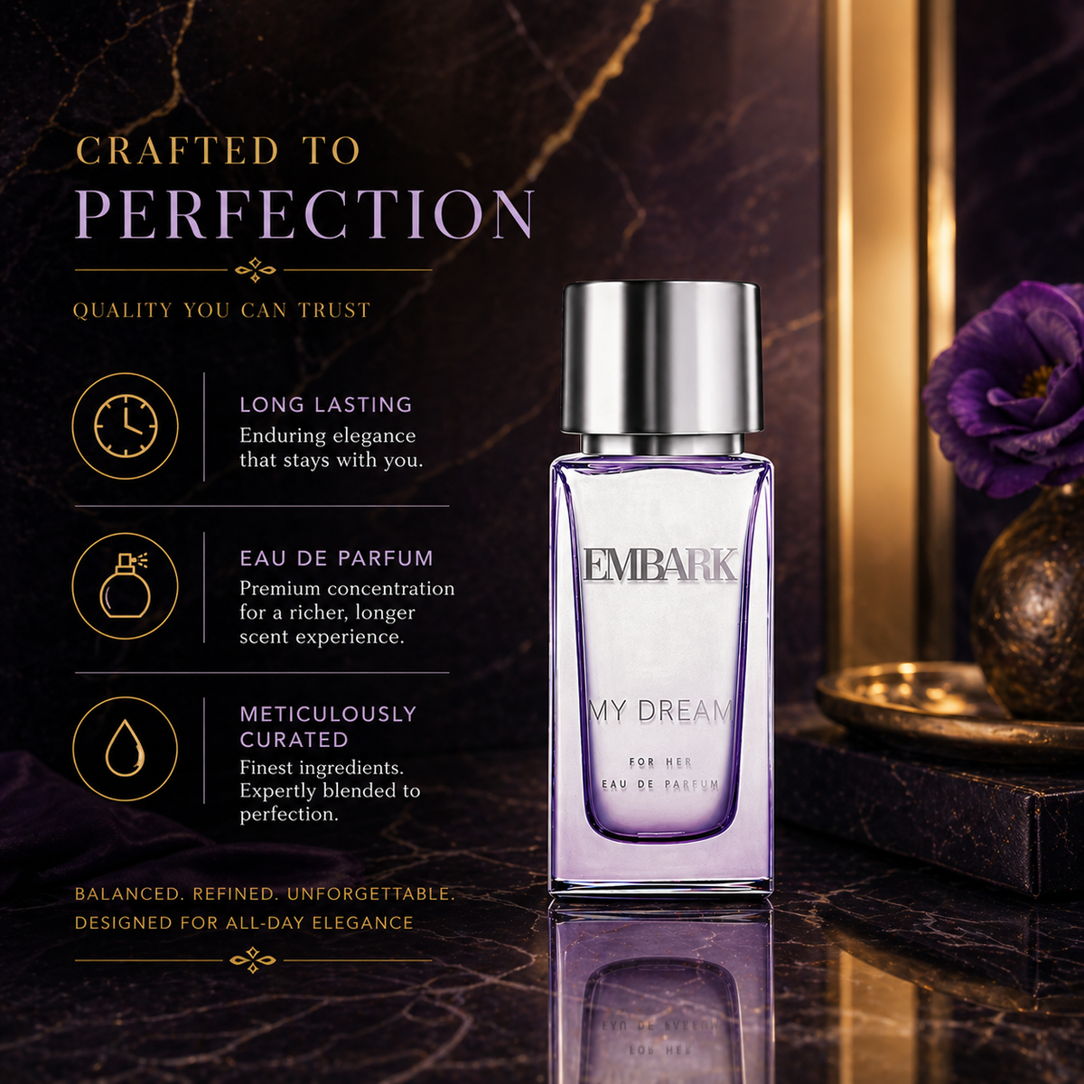 My Dream For Her - Eau De Parfum (EDP) Embark Perfumes Best Perfume for men Best Perfume for women Buy Perfume Online Best Perfume for Her Best Perfume for Her Long Lasting Perfumes