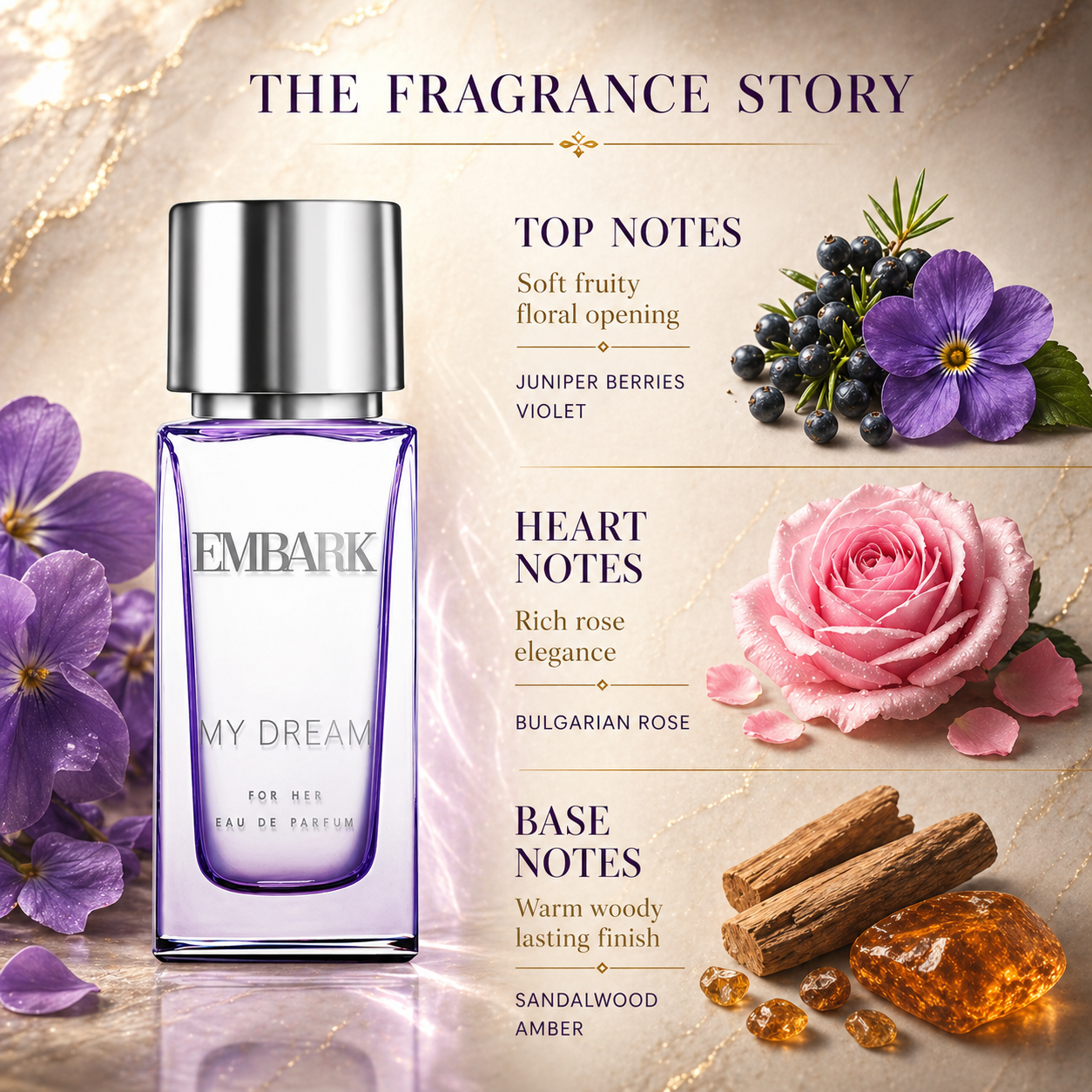 My Dream For Her - Eau De Parfum (EDP) Embark Perfumes Best Perfume for men Best Perfume for women Buy Perfume Online Best Perfume for Her Best Perfume for Her Long Lasting Perfumes