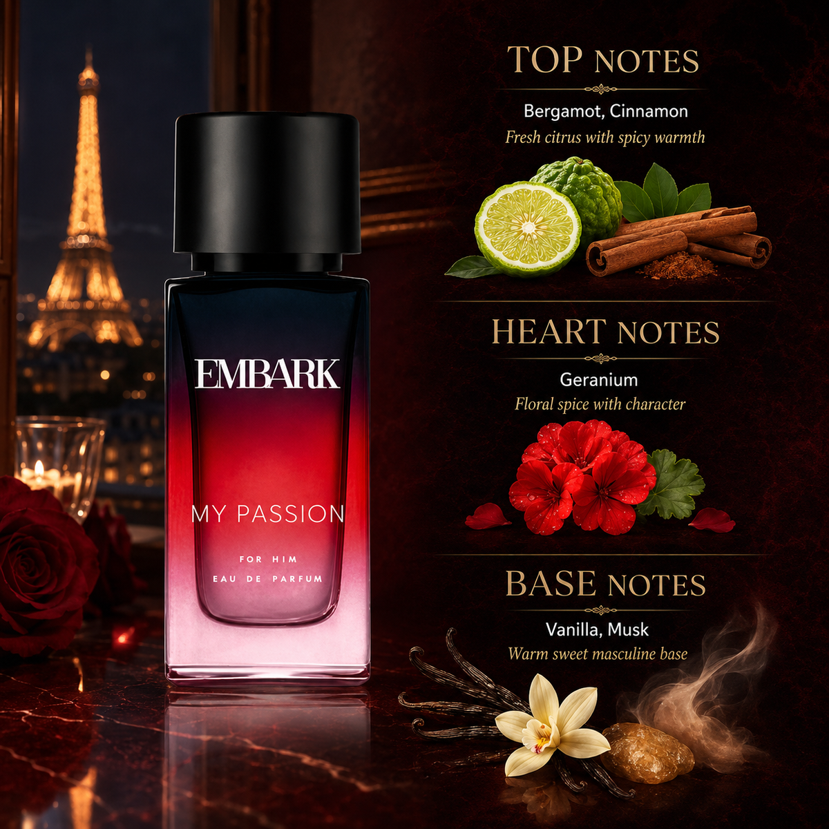 My Passion For Him - Eau De Parfum (EDP) Embark Perfumes Best Perfume for men Best Perfume for women Buy Perfume Online Best Perfume for Her Best Perfume for Her Long Lasting Perfumes
