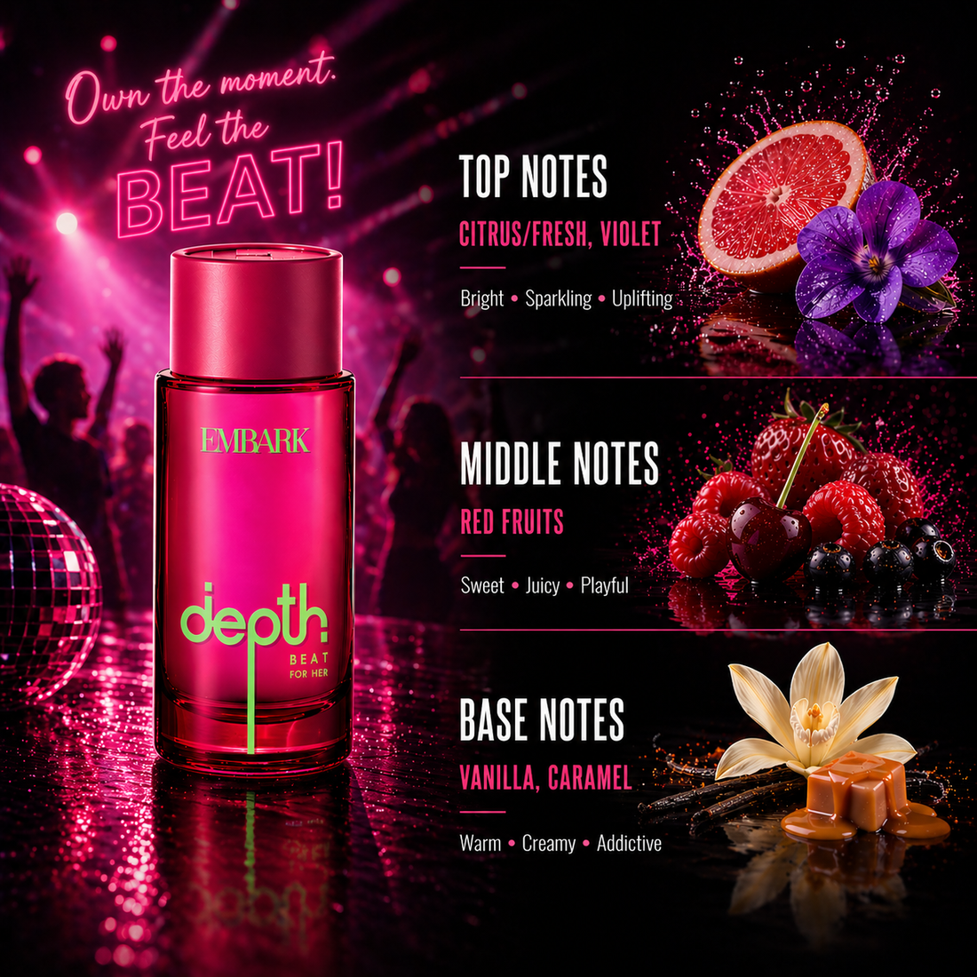 Beat For Her - Eau De Parfum (EDP) Embark Perfumes Best Perfume for men Best Perfume for women Buy Perfume Online Best Perfume for Her Best Perfume for Her Long Lasting Perfumes