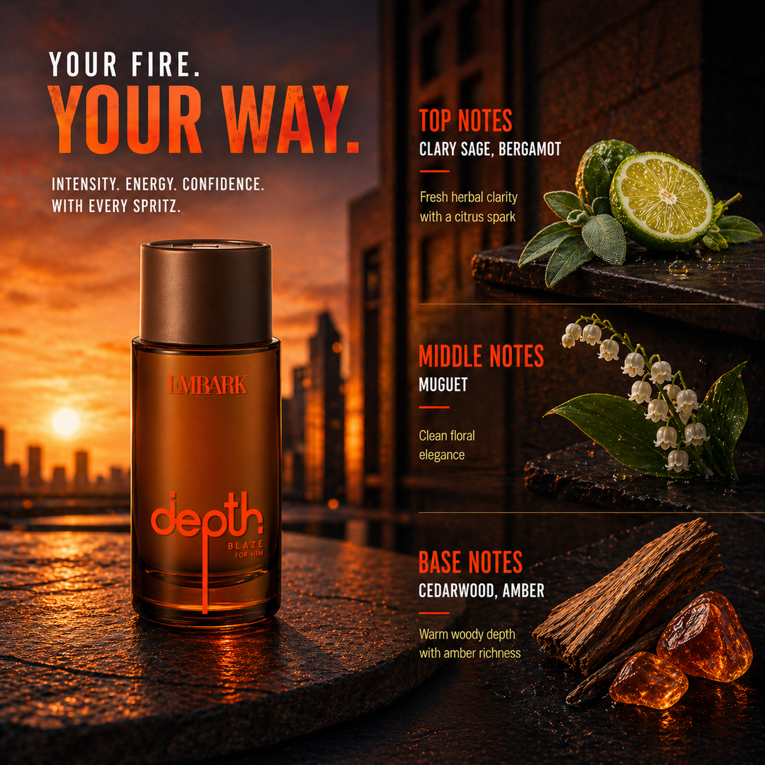 Blaze For Him - Eau De Parfum (EDP) Embark Perfumes Best Perfume for men Best Perfume for women Buy Perfume Online Best Perfume for Her Best Perfume for Her Long Lasting Perfumes