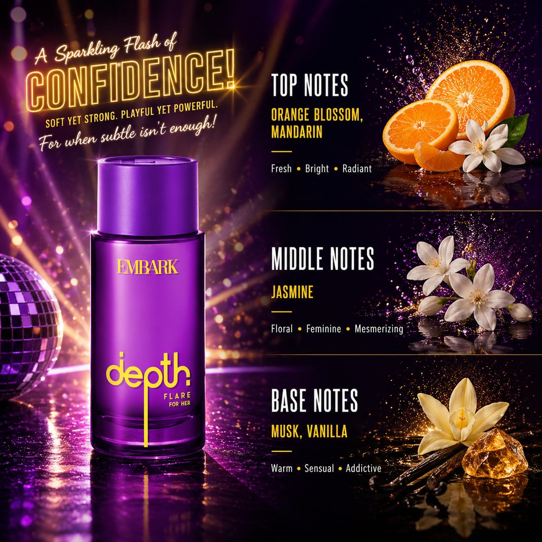 Flare For Her - Eau De Parfum (EDP) Embark Perfumes Best Perfume for men Best Perfume for women Buy Perfume Online Best Perfume for Her Best Perfume for Her Long Lasting Perfumes