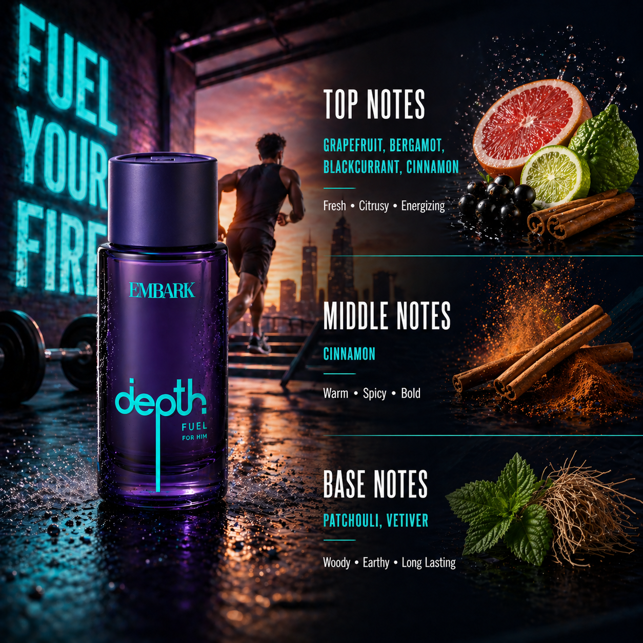 Fuel For Him - Eau De Parfum (EDP) Embark Perfumes Best Perfume for men Best Perfume for women Buy Perfume Online Best Perfume for Her Best Perfume for Her Long Lasting Perfumes