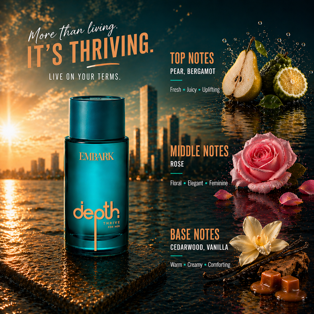 Thrive For Her - Eau De Parfum (EDP) Embark Perfumes Best Perfume for men Best Perfume for women Buy Perfume Online Best Perfume for Her Best Perfume for Her Long Lasting Perfumes