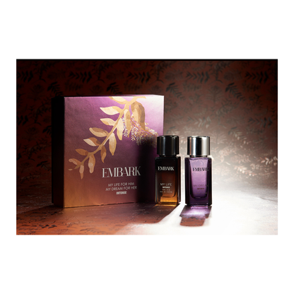 2-Piece Giftset - My Life Intense For Him &amp; My Dream Intense For Her - Eau De Parfum (EDP) Embark Perfumes Best Perfume for men Best Perfume for women Buy Perfume Online Best Perfume for Her Best Perfume for Her Long Lasting Perfumes