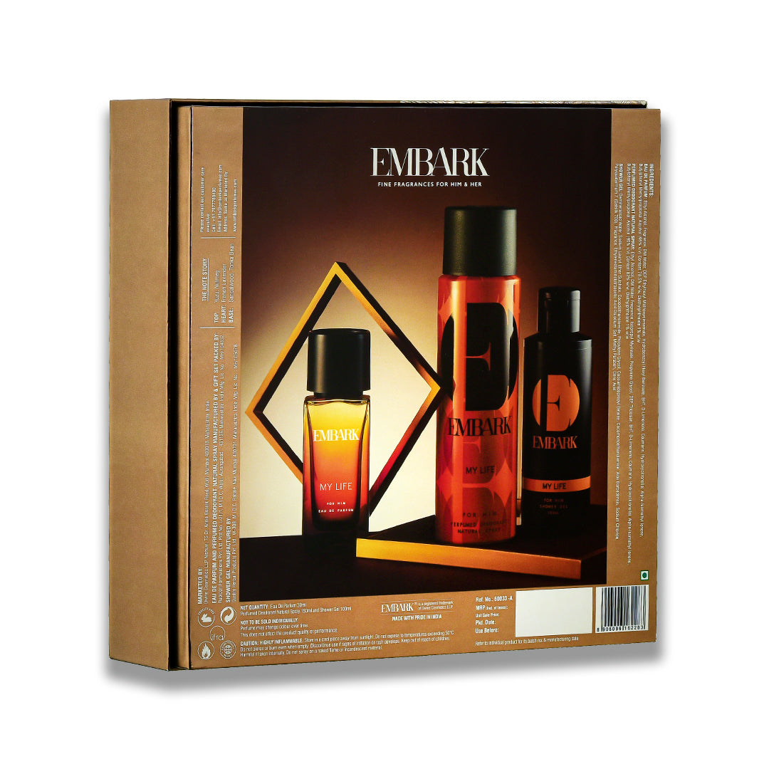 3-Piece Giftset - My Life For Him Embark Perfumes Best Perfume for men Best Perfume for women Buy Perfume Online Best Perfume for Her Best Perfume for Her Long Lasting Perfumes