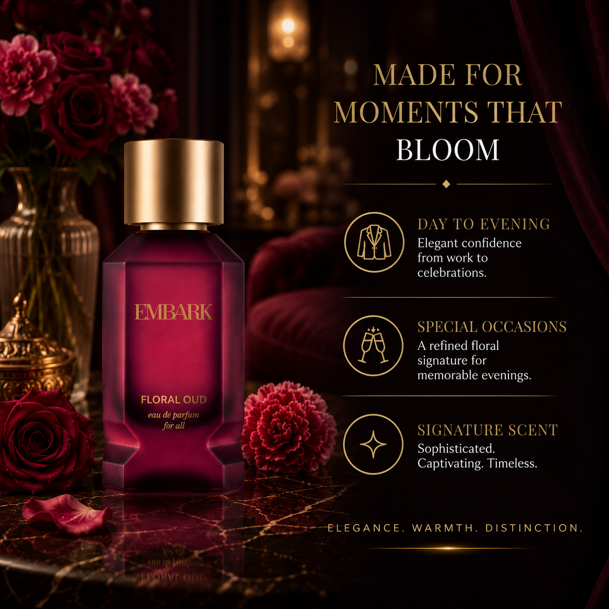 Floral Oud For All - Eau De Parfum (EDP) Embark Perfumes Best Perfume for men Best Perfume for women Buy Perfume Online Best Perfume for Her Best Perfume for Her Long Lasting Perfumes