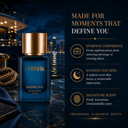 Marine Oud For All - Eau De Parfum (EDP) Embark Perfumes Best Perfume for men Best Perfume for women Buy Perfume Online Best Perfume for Her Best Perfume for Her Long Lasting Perfumes