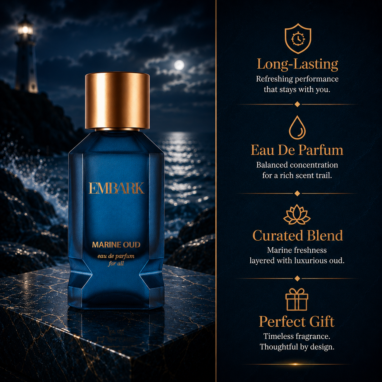 Marine Oud For All - Eau De Parfum (EDP) Embark Perfumes Best Perfume for men Best Perfume for women Buy Perfume Online Best Perfume for Her Best Perfume for Her Long Lasting Perfumes