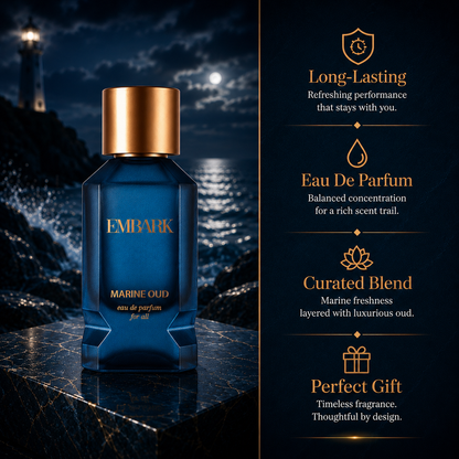 Marine Oud For All - Eau De Parfum (EDP) Embark Perfumes Best Perfume for men Best Perfume for women Buy Perfume Online Best Perfume for Her Best Perfume for Her Long Lasting Perfumes