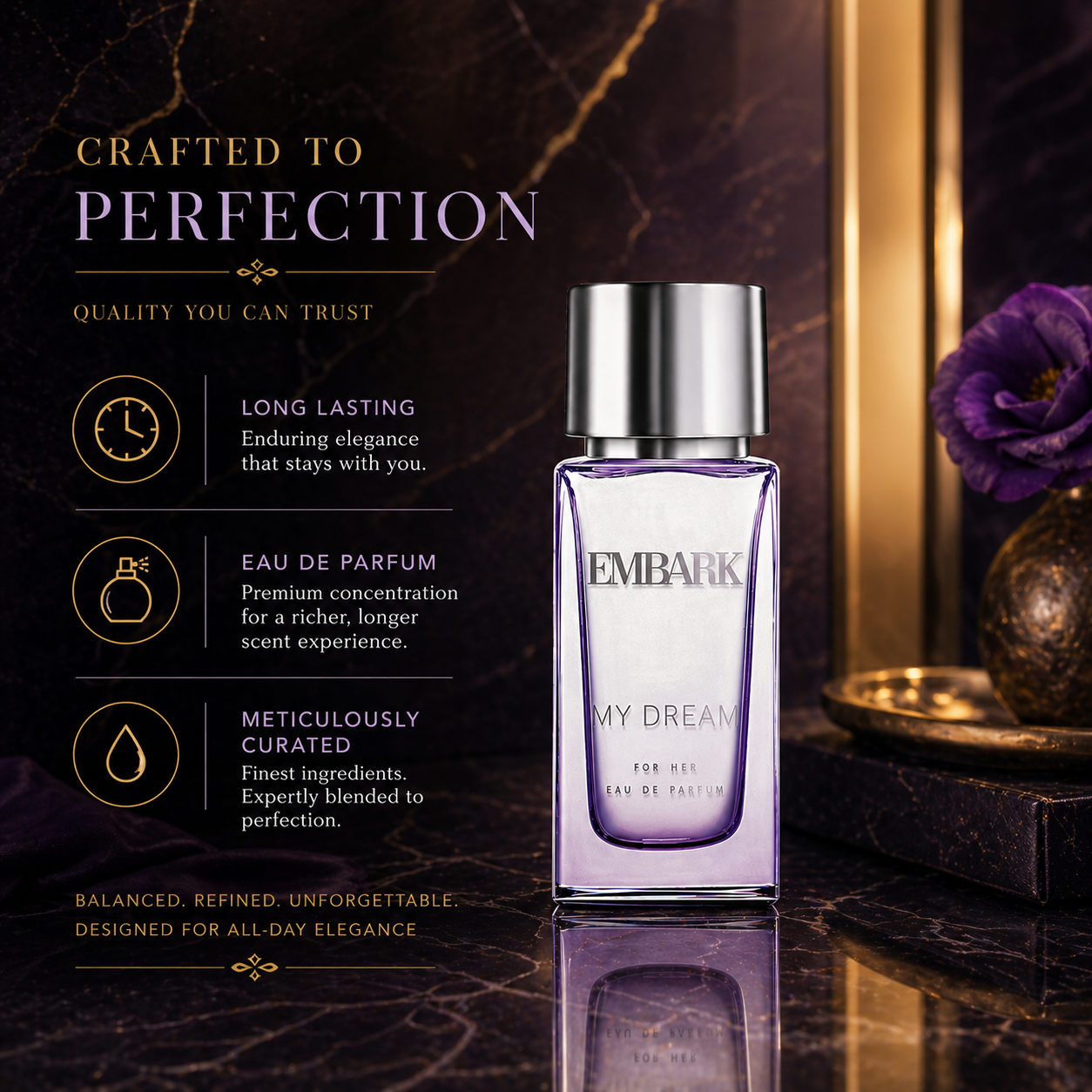 My Dream For Her - Eau De Parfum (EDP) Embark Perfumes Best Perfume for men Best Perfume for women Buy Perfume Online Best Perfume for Her Best Perfume for Her Long Lasting Perfumes
