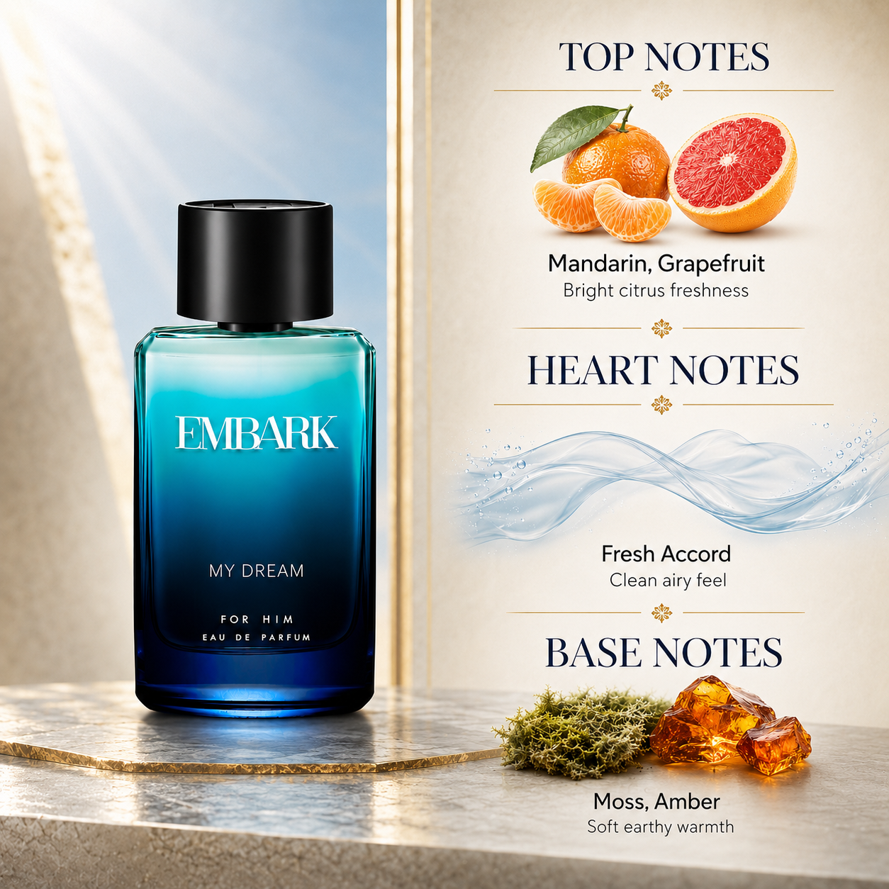 My Dream For Him - Eau De Parfum (EDP) Embark Perfumes Best Perfume for men Best Perfume for women Buy Perfume Online Best Perfume for Her Best Perfume for Her Long Lasting Perfumes