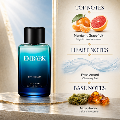 My Dream For Him - Eau De Parfum (EDP) Embark Perfumes Best Perfume for men Best Perfume for women Buy Perfume Online Best Perfume for Her Best Perfume for Her Long Lasting Perfumes