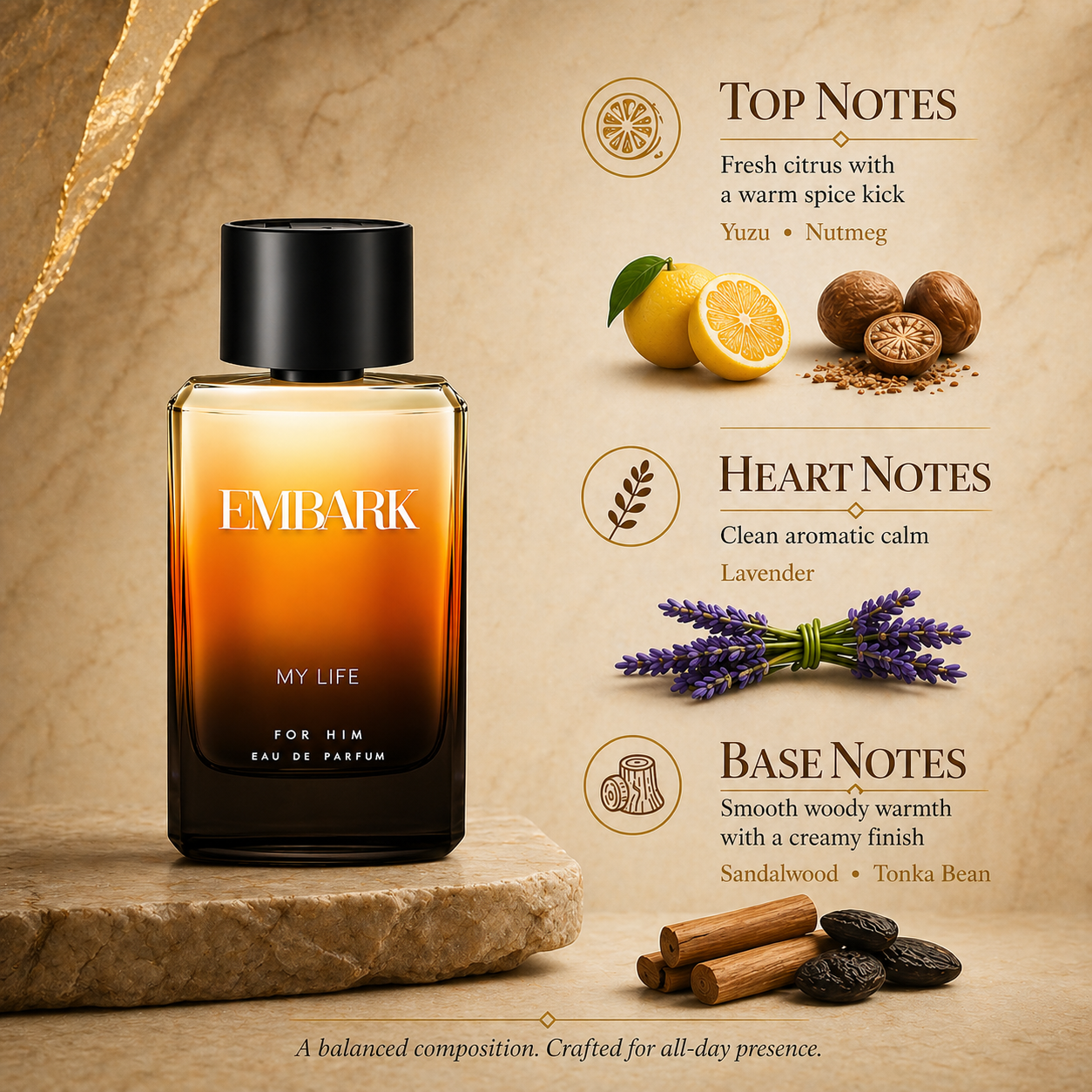 My Life For Him - Eau De Parfum (EDP) Embark Perfumes Best Perfume for men Best Perfume for women Buy Perfume Online Best Perfume for Her Best Perfume for Her Long Lasting Perfumes