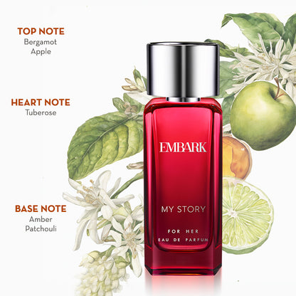 My Story For Her - Eau De Parfum (EDP) Embark Perfumes Best Perfume for men Best Perfume for women Buy Perfume Online Best Perfume for Her Best Perfume for Her Long Lasting Perfumes