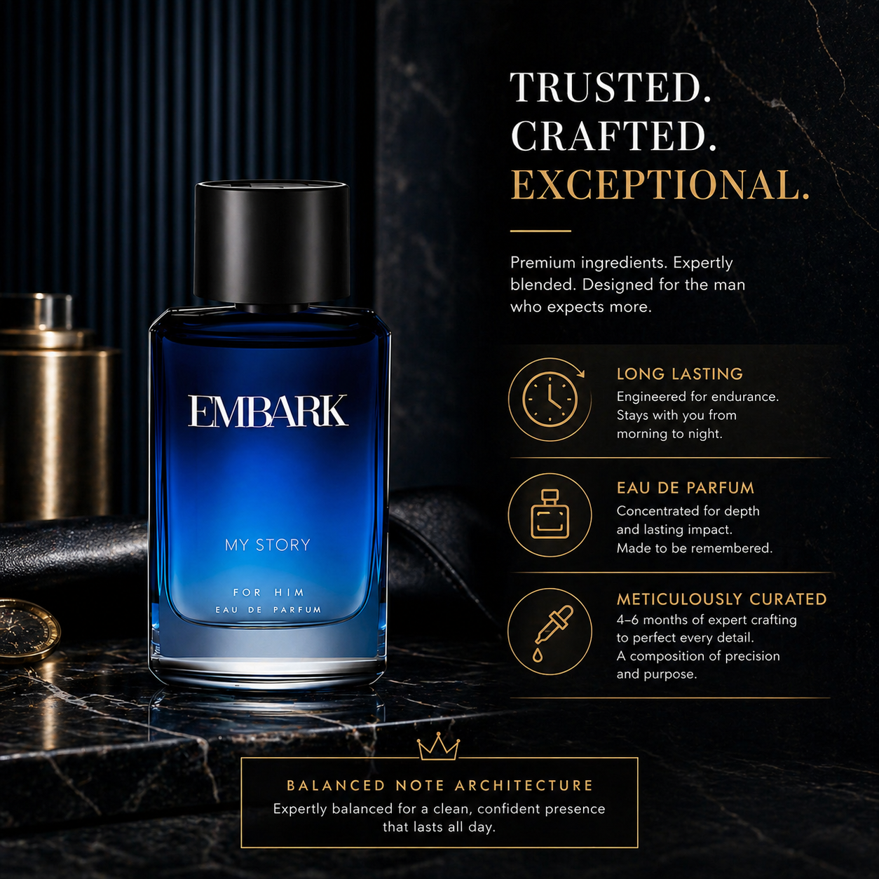 My Story For Him - Eau De Parfum (EDP) Embark Perfumes Best Perfume for men Best Perfume for women Buy Perfume Online Best Perfume for Her Best Perfume for Her Long Lasting Perfumes