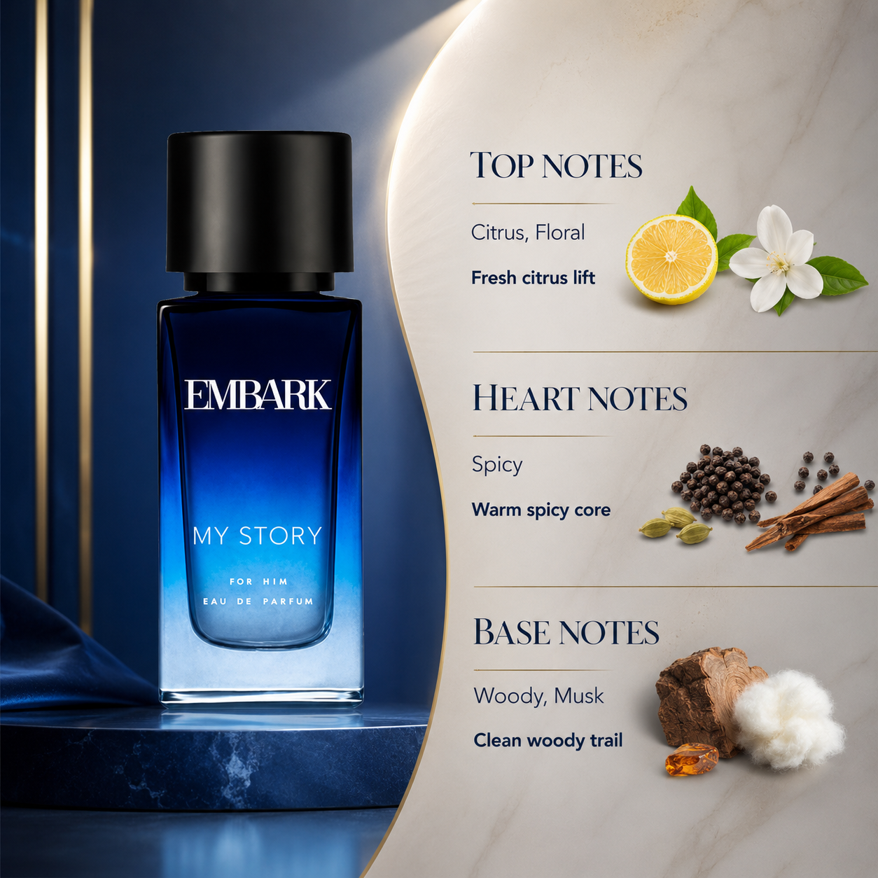 My Story For Him - Eau De Parfum (EDP) Embark Perfumes Best Perfume for men Best Perfume for women Buy Perfume Online Best Perfume for Her Best Perfume for Her Long Lasting Perfumes