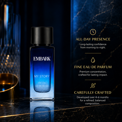 My Story For Him - Eau De Parfum (EDP) Embark Perfumes Best Perfume for men Best Perfume for women Buy Perfume Online Best Perfume for Her Best Perfume for Her Long Lasting Perfumes