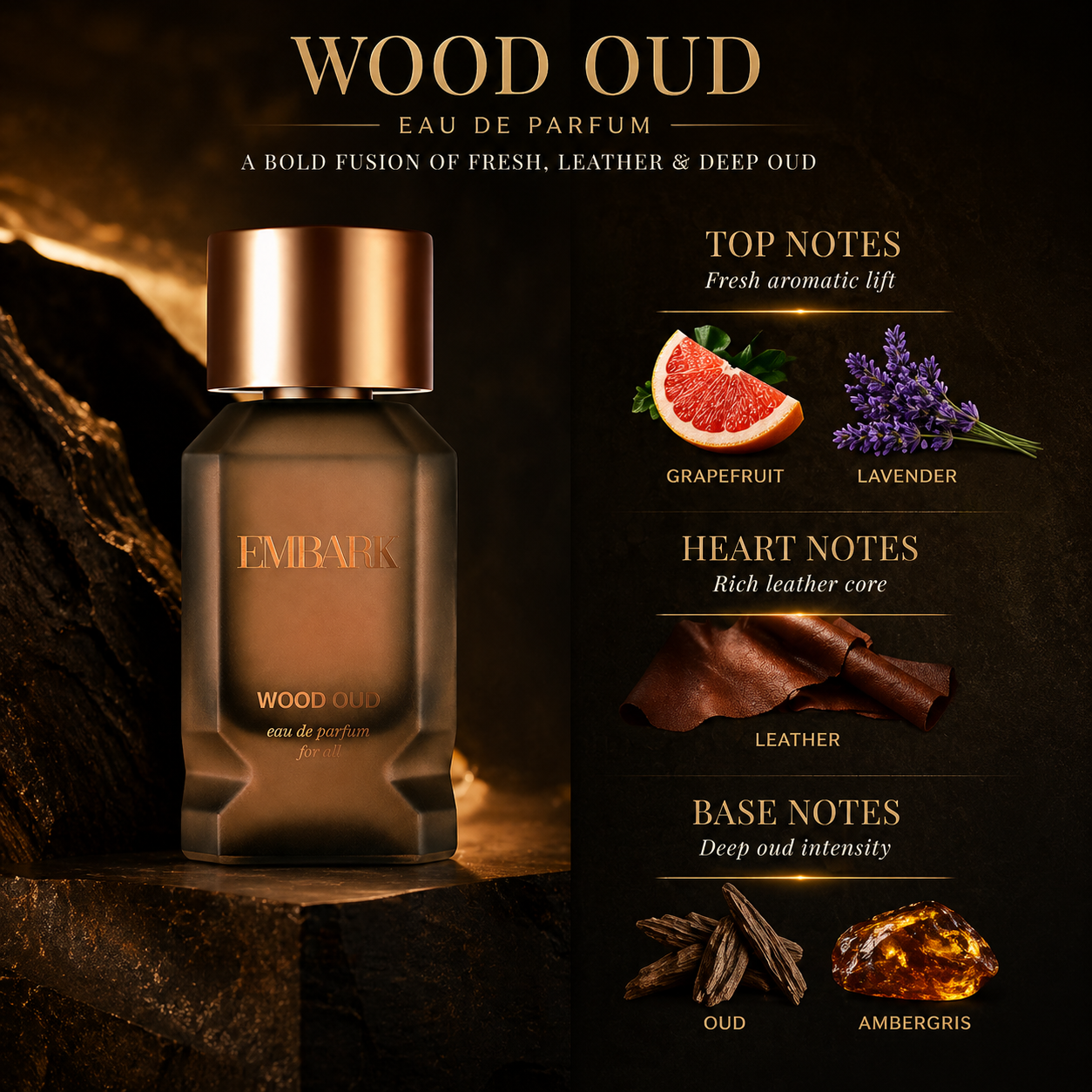 Wood Oud For All - Eau De Parfum (EDP) Embark Perfumes Best Perfume for men Best Perfume for women Buy Perfume Online Best Perfume for Her Best Perfume for Her Long Lasting Perfumes