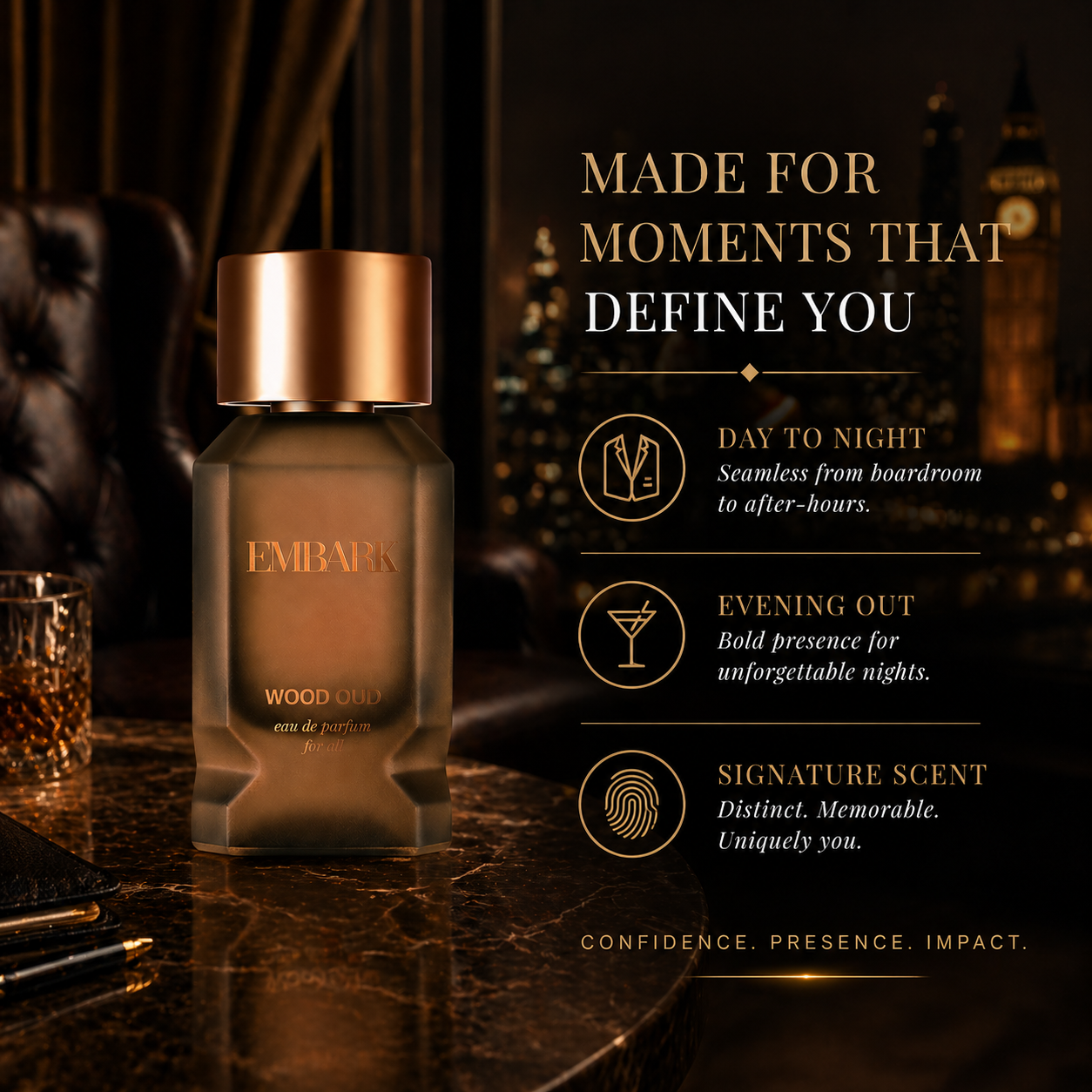 Wood Oud For All - Eau De Parfum (EDP) Embark Perfumes Best Perfume for men Best Perfume for women Buy Perfume Online Best Perfume for Her Best Perfume for Her Long Lasting Perfumes