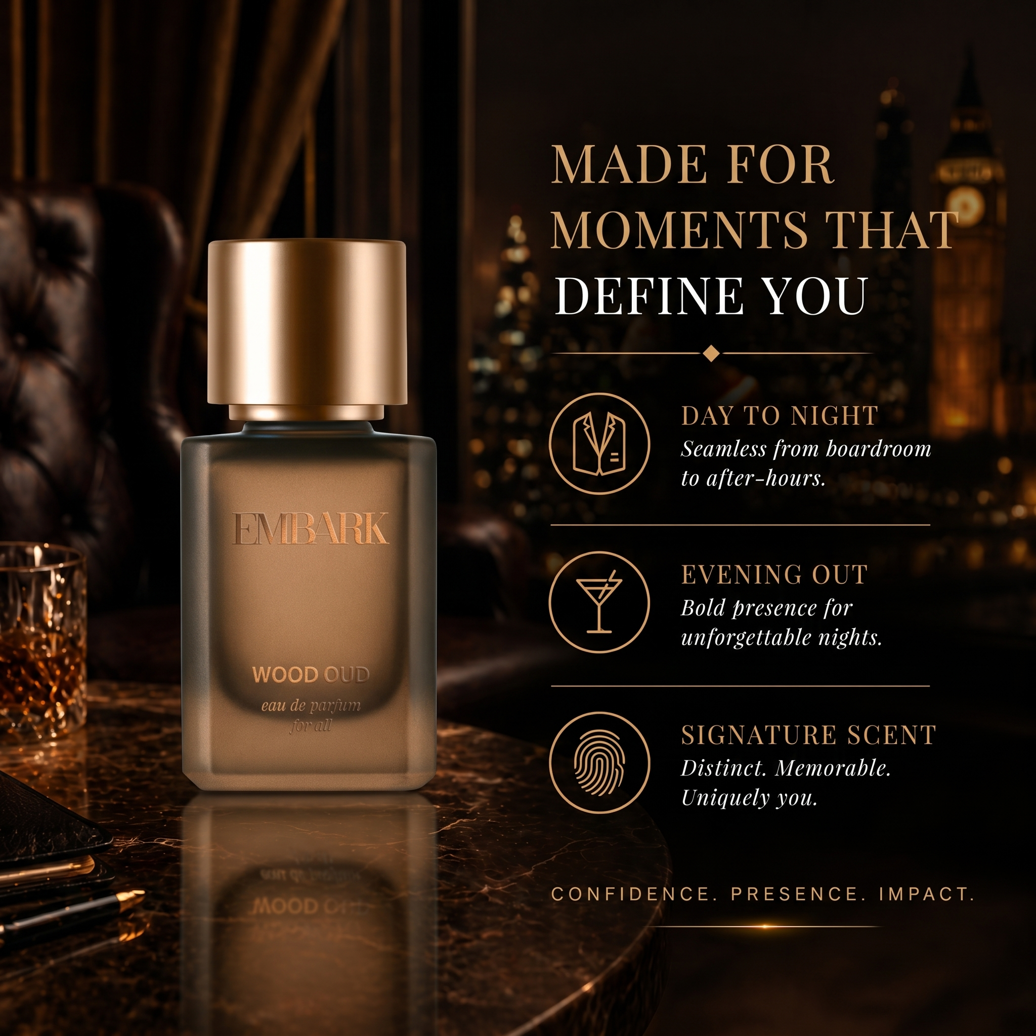 Wood Oud For All - Eau De Parfum (EDP) Embark Perfumes Best Perfume for men Best Perfume for women Buy Perfume Online Best Perfume for Her Best Perfume for Her Long Lasting Perfumes